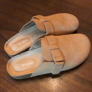 Girls brown mule sandals